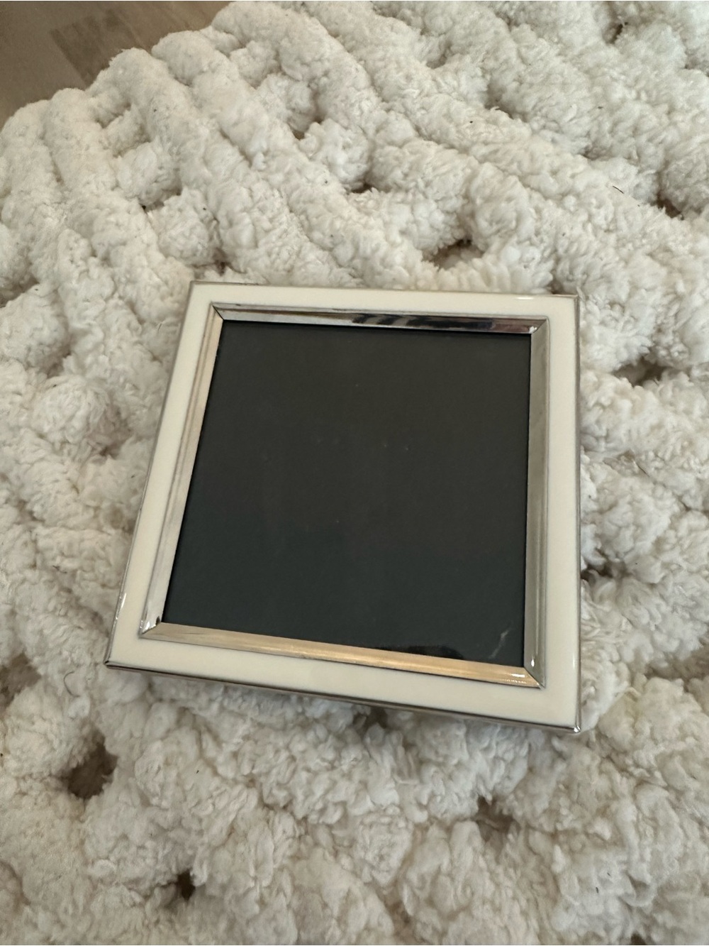 Rachel Zoe White and Silver Square Photo Frame